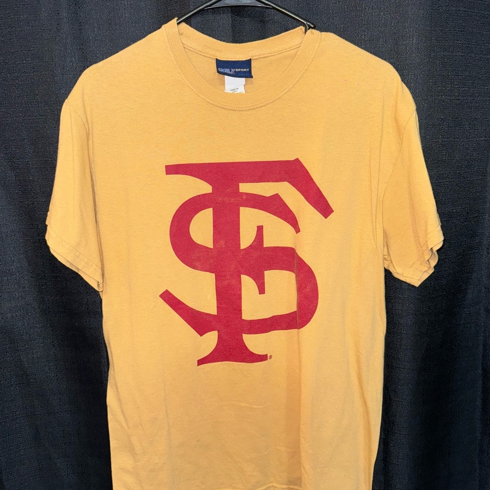 MV Sport Gold and Red Short Sleeve Tee